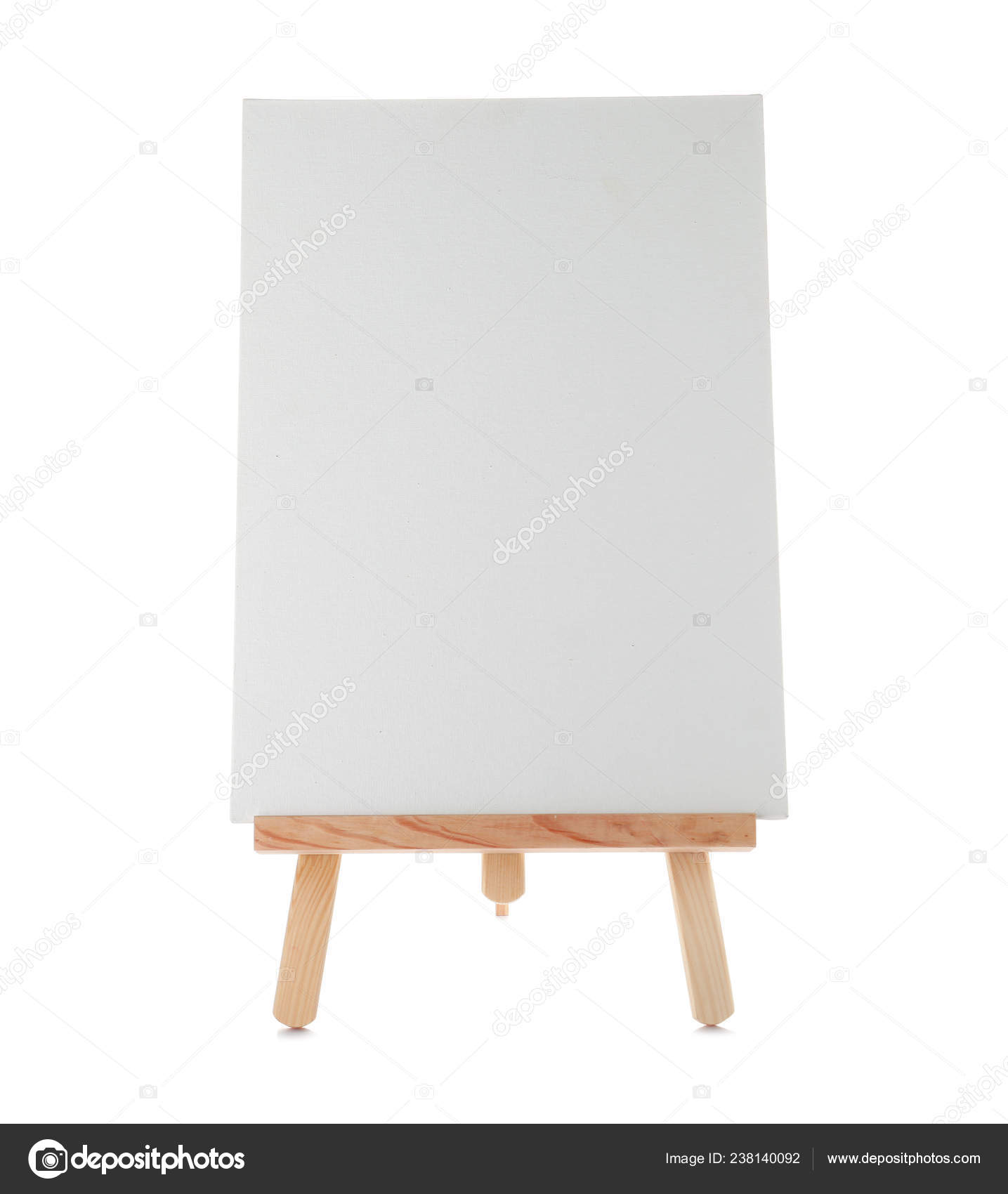 Wooden Easel Blank Canvas Board White Background Children's
